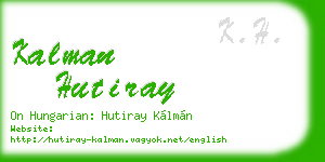 kalman hutiray business card