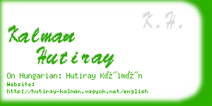 kalman hutiray business card